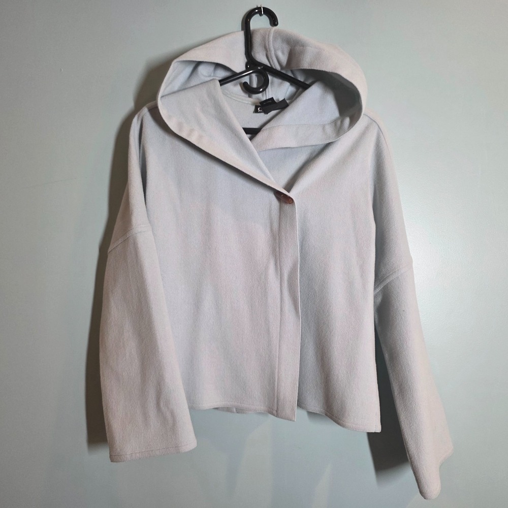 Company Ellen Tracy Womens Wool Blend Jacket Blue Sz 6 Tailored Hooded Outerwear - Picture 1 of 10